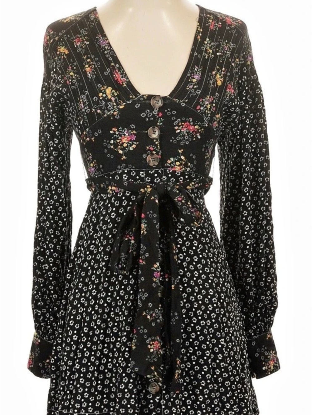 Free People Wonderland Printed Mini Dress Floral Mini Dress XS